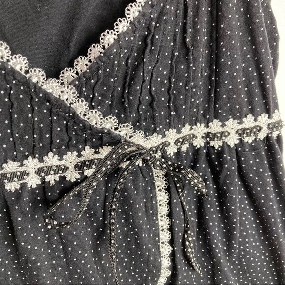 Y2K Dream Modes Tank Top Medium Black White Polka Dots - Picture 3 of 10